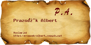 Prazsák Albert névjegykártya