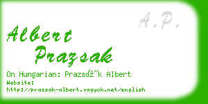 albert prazsak business card